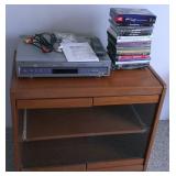 FHT086 Sony DVD VHS Recorder, TV Stand and Assorted DVD