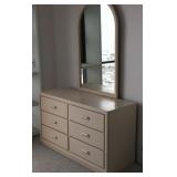 FHT090 Six Drawer Wooden Dresser with Mirror