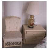 FHT091 Night Stand, Lamp and Chair