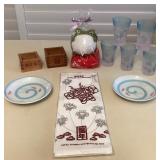 MMM030 Japanese Sake Glasses, Dessert Plates, Dish Towel, Lucky Frog & More!