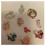 MMM033 Ten Year Of The Dragon Costume Jewelry Brooches 