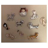 MMM060 Ten Cat & Dog Costume Jewelry Brooches 