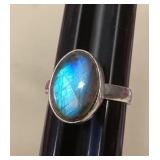 MMM069 Sterling Silver Labradorite Ring Size 7.5