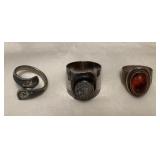 MMM087 Three Sterling Silver Rings 