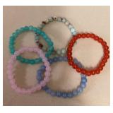 MMM103 Five Polished Stone Bracelets New