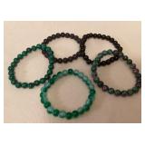 MMM105 Five Polished Stone Bracelets New