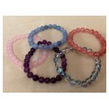 MMM106 Five Polished Stone Bracelets New