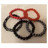 MMM107 Five Polished Stone Bracelets New