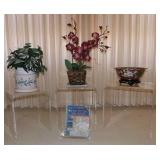 HKL008 Plexiglas Stacking Table and Silk Flower