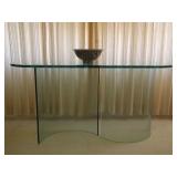 HKL011 Contemporary Oblong Glass Table and Bowl
