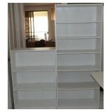 HKL089 A Tall and Short White Book Cases and chair