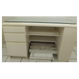 HKL090 White Desk with Shelves, Rotring Board & Wall Shelves