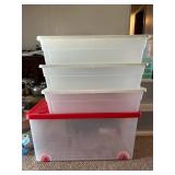 PPE002- 3 Stor N’ View Containers & Inlock Rolling Container 