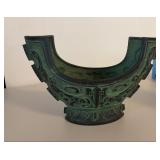 PPE050 Vintage Cast Bronze Ikebana Flower Pot