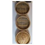PPE065 Bamboo steamer basket, Two tier, 10" diameter.