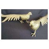 PPE071 - Pair Of Vintage Brass Pheasant Sculptures