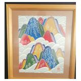 PPE104 - Traditional Framed Asian Bingata Art #1