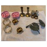 PPE124 Vintage Bronze Candle Stick Holders and More