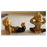 PPE209 Japanese Kutani Figurines, Hand-Painted, "Nagasaki Sansai"