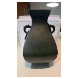 PPE248 Vintage Chinese Bronze Vase with Dragon Handles