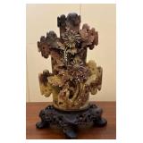 PPE267- Vintage Soapstone Floral Carving