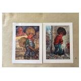 PPE290 Pair Vintage Big Eye Boy Posters