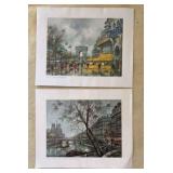 PPE307 Set of Two Paris Impressionist Art Prints
