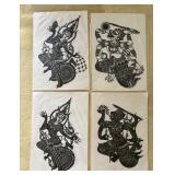 PPE315 Set of four Vintage Buddhist Silhouette Cut Outs 