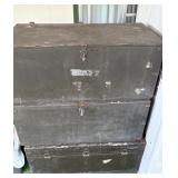PPE337 Three Military Trunk Foot Lockers 