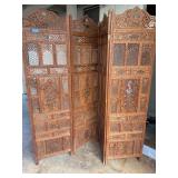 PPE341 Large Hand Carved Wood Room Divider