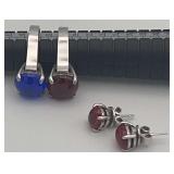 PPE401-Cabochon Rings & Earrings
