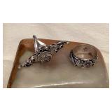 NSJ079 Two Navajo Sterling Silver Rings Size 6.5