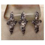 NSJ080 Three Navajo Sterling Silver Rings Size 5.5