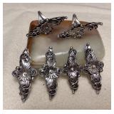 NSJ084 Six Navajo Sterling Silver Rings Size 7