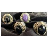 NSJ118 - Four Big Beautiful Men’s Navajo Sterling Silver Rings Sz 12 