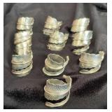 NSJ141 - Ten Sterling Silver Feather Wrap Around Rings Sz 7.5-10