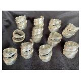 NSJ143 - Eleven Sterling Silver Feather Wrap Around Rings Sz 7-10