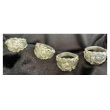 NSJ168 - Four Men’s Navajo Sterling Silver Eagle Rings Sz 13