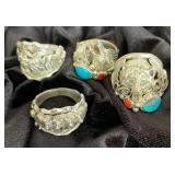 NSJ221 - Mens Navajo Sterling Silver Rings Sz 10.5-11