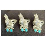 NSJ242 - Three Men’s Navajo Sterling Silver Rings Sz 8.25-8.5