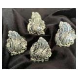 NSJ258 - Four Navajo Sterling Silver Rings Sz 8-8.5