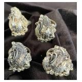 NSJ260 - Four Navajo Sterling Silver Rings Sz 9-9.5