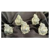 NSJ261 - Five Navajo Sterling Silver Rings Sz 9