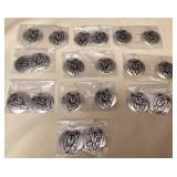 NSJ343 Ten Pairs Of Navajo Sterling Silver Wolf Earrings New