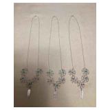 NSJ507 Three Navajo Sterling Silver Turquoise & Coral Dream Catcher Necklaces New