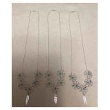 NSJ508 Three Navajo Sterling Silver Turquoise & Coral Necklaces New