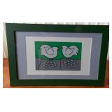 WFS009 Framed Linnea Lundmark Signed Linoleum Block Print