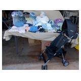 WFS062 Huge Lot of New & Gently Used Baby Clothes & Stroller