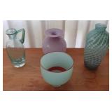 WFS092 Signed by Artist Hand Blown Glass Bowls & Vases 