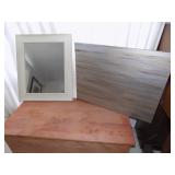 WFS097 Wood Frame Mirror, Original Acrylic on Canvas